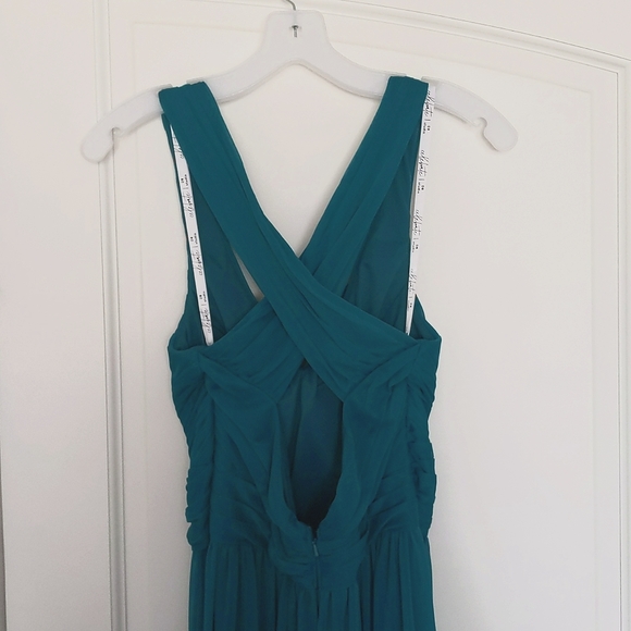 NWT David's Bridal Mesh Long Bridesmaid Dress, Crisscross Back - Picture 11 of 13